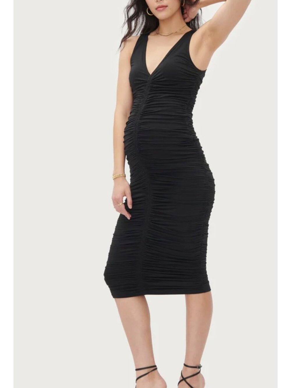 Hatch NWT Ezra Bodycon Dress Black Size 2 bust32 before after during Maternity